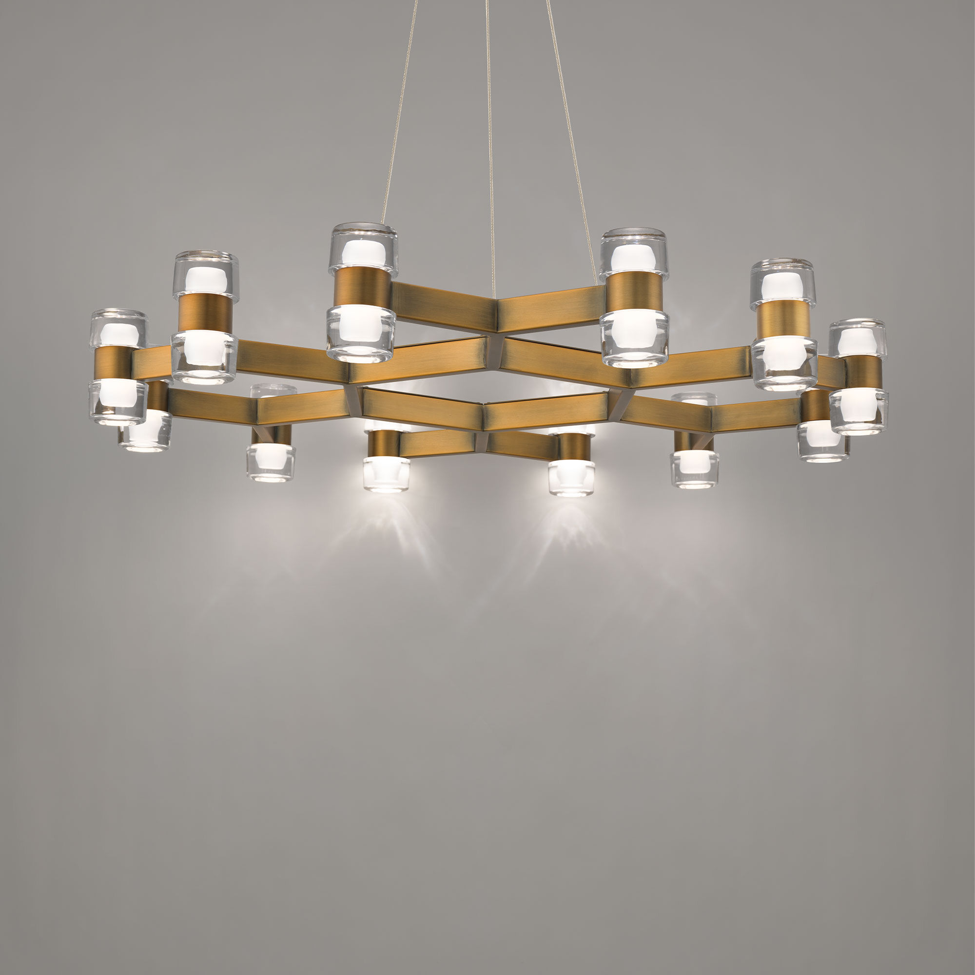 Dashe LED 36 inch Aged Brass Indoor Hanging Lighting Ceiling Light