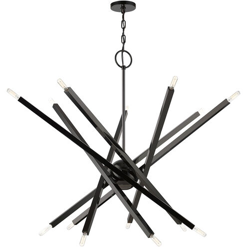 Monaco 14 Light 40 inch Black Chrome Chandelier Ceiling Light, Extra Large