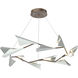 Plume LED 49.1 inch White and Vintage Platinum Pendant Ceiling Light