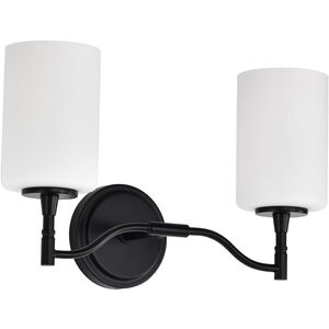 Liam 16 inch Matte Black Vanity Wall Light