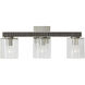 Sawyer 3 Light 24 inch Carbon Grey and Matte Nickel Vanity Light Wall Light