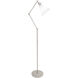 Alloy 10.75 inch 60 watt Polished Nickel Floor Lamp Portable Light in Cased White Glass