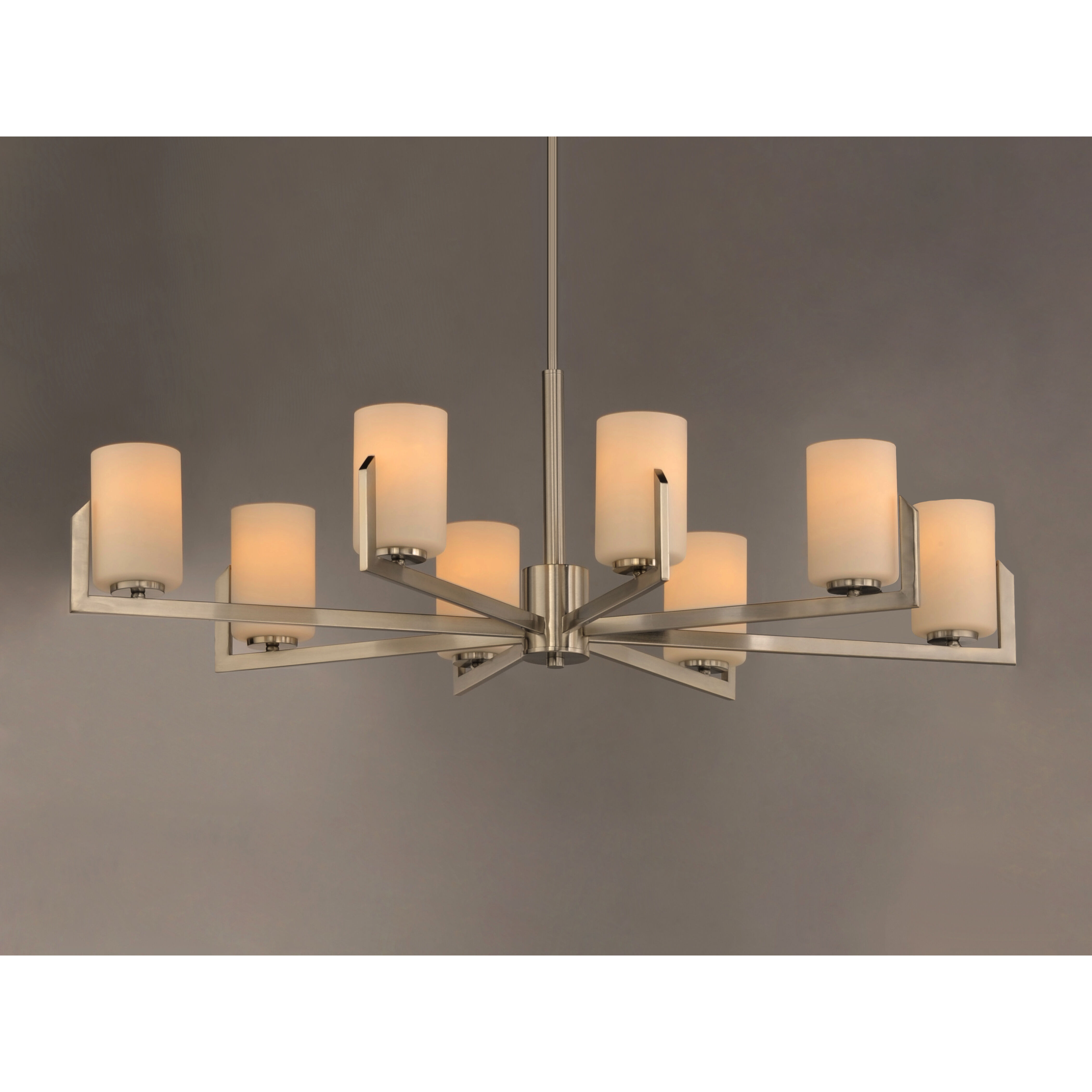 Dart 8 Light 28 inch Satin Nickel Chandelier Ceiling Light