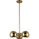 Alora Mood Willow 3 Light 16 inch Brushed Gold/Copper Glass Pendant Ceiling Light