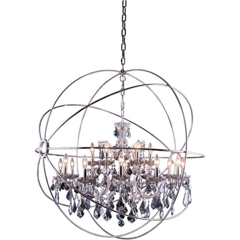 Geneva 18 Light 44 inch Polished Nickel Pendant Ceiling Light in Silver Shade, Urban Classic