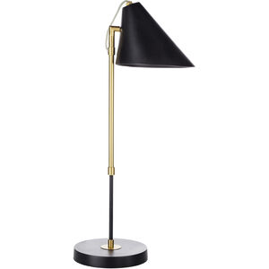 Bauer 24.6 inch 40 watt Black and Brass Table Lamp Portable Light