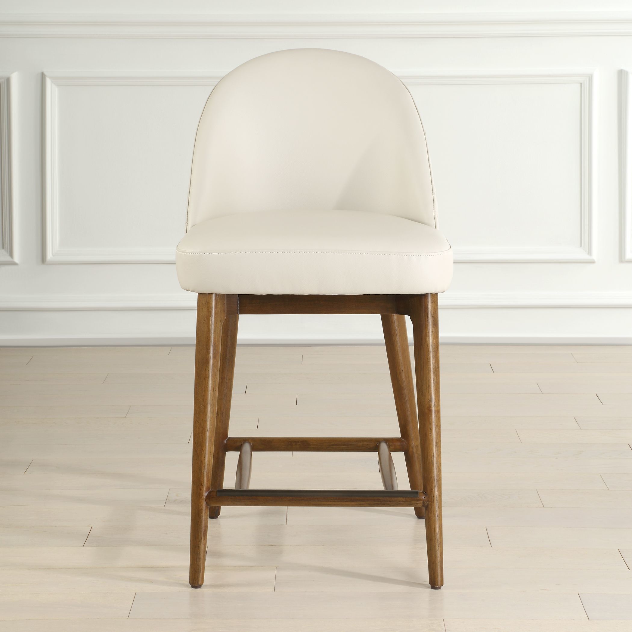 Stitches 38.5 inch Ecru and Warm Walnut Counter Stool