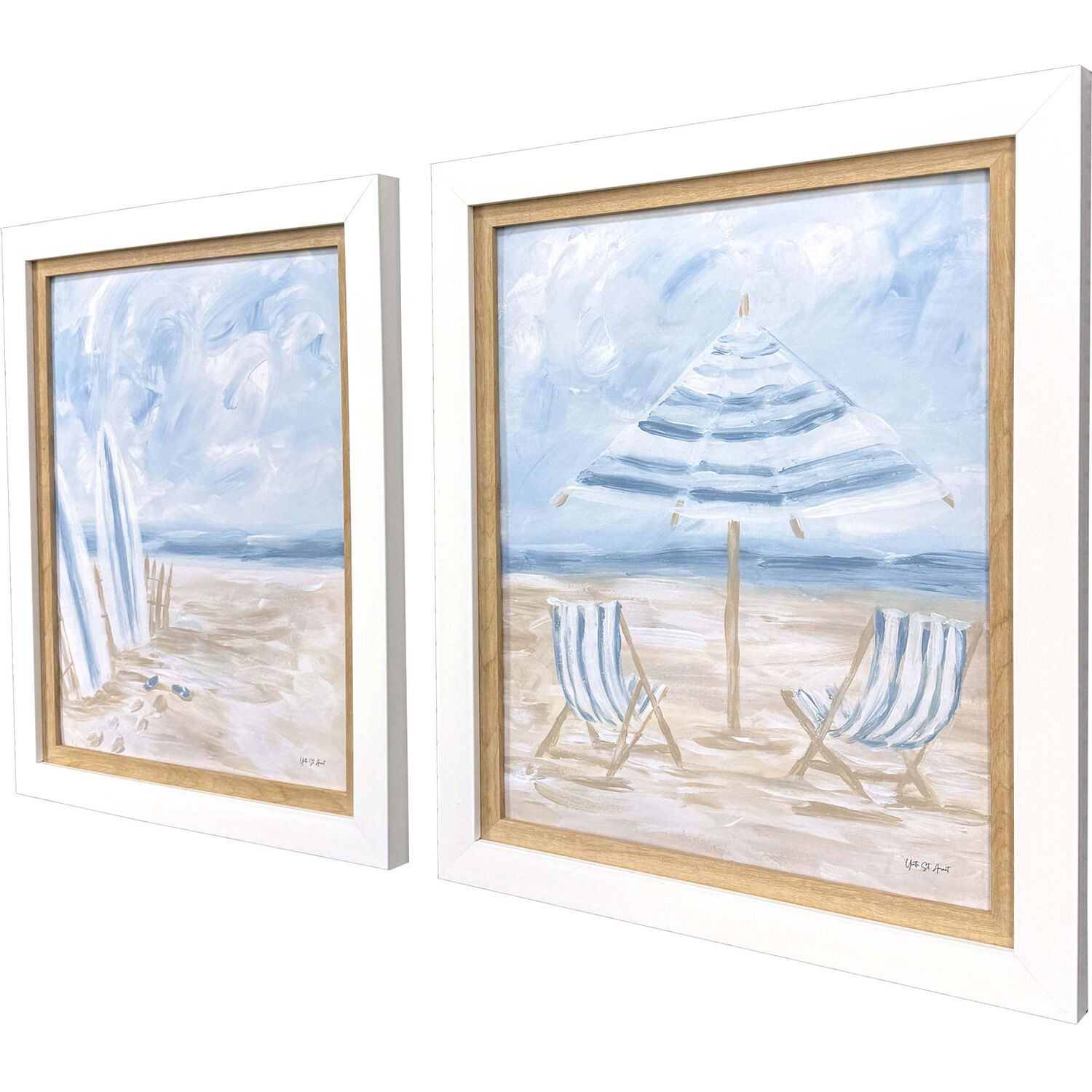 Beaching It Blue and Beige Framed Art, Propac