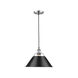 Orwell 1 Light 14 inch Pewter Pendant Ceiling Light in Matte Black, Large