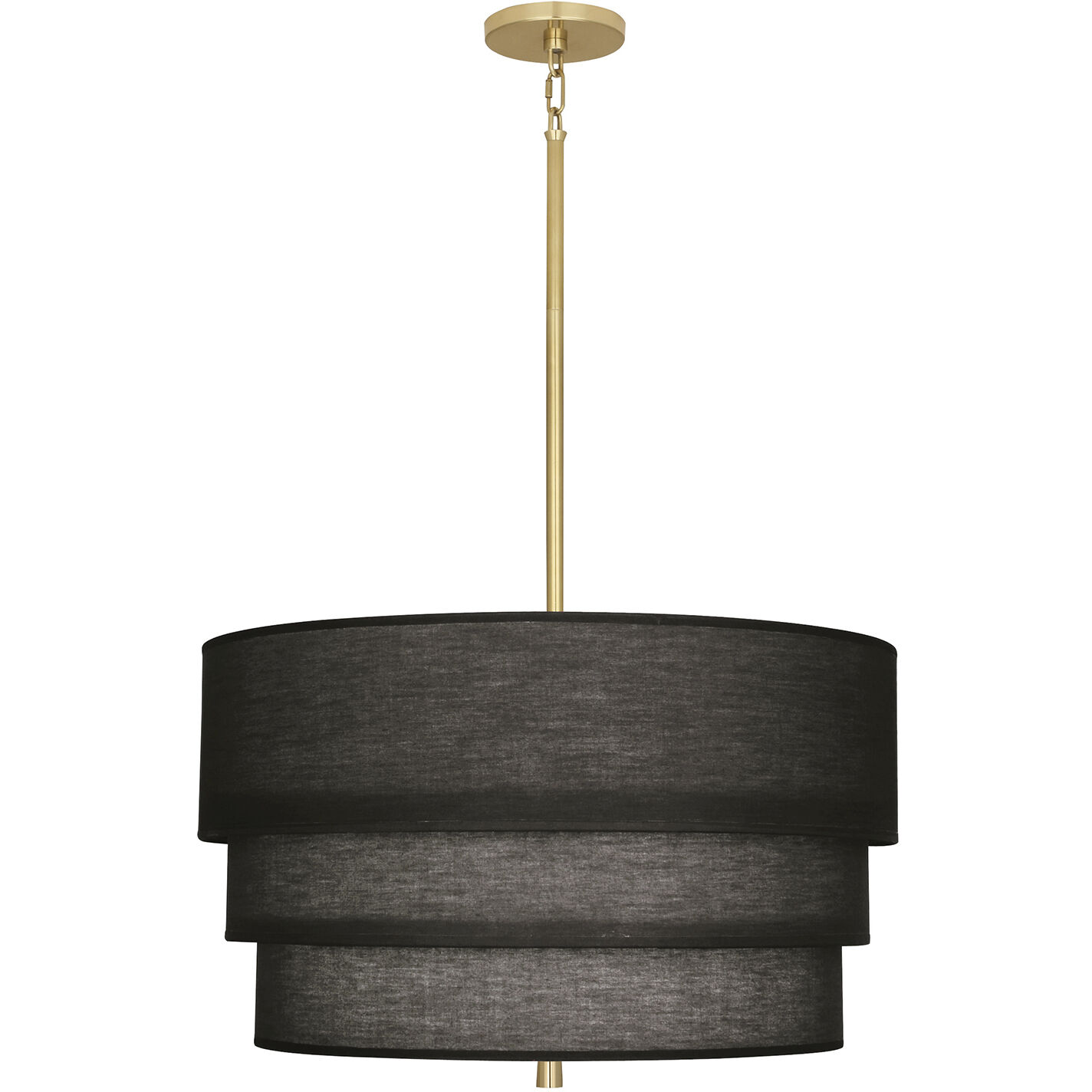 Decker 3 Light 24 inch Modern Brass Pendant Ceiling Light in Raven Black