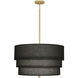 Decker 3 Light 24 inch Modern Brass Pendant Ceiling Light in Raven Black