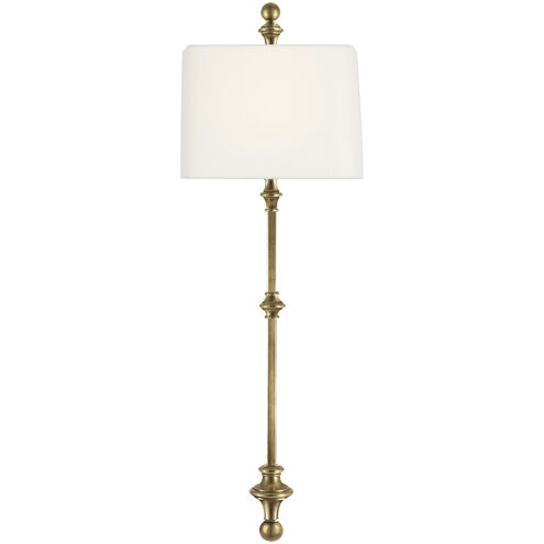 Chapman & Myers Cawdor 1 Light 12.5 inch Antique-Burnished Brass Wall Sconce Wall Light in Linen
