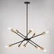 Gresham LED 34.25 inch Antique Gold and Matte Black Chandelier Ceiling Light