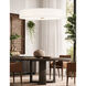 Textile Collection - Genova Family 48 inch Brushed Brass and White Linen Semi-Flush Ceiling Light in 48" D x 48" W x 9.75" H, EVOLV