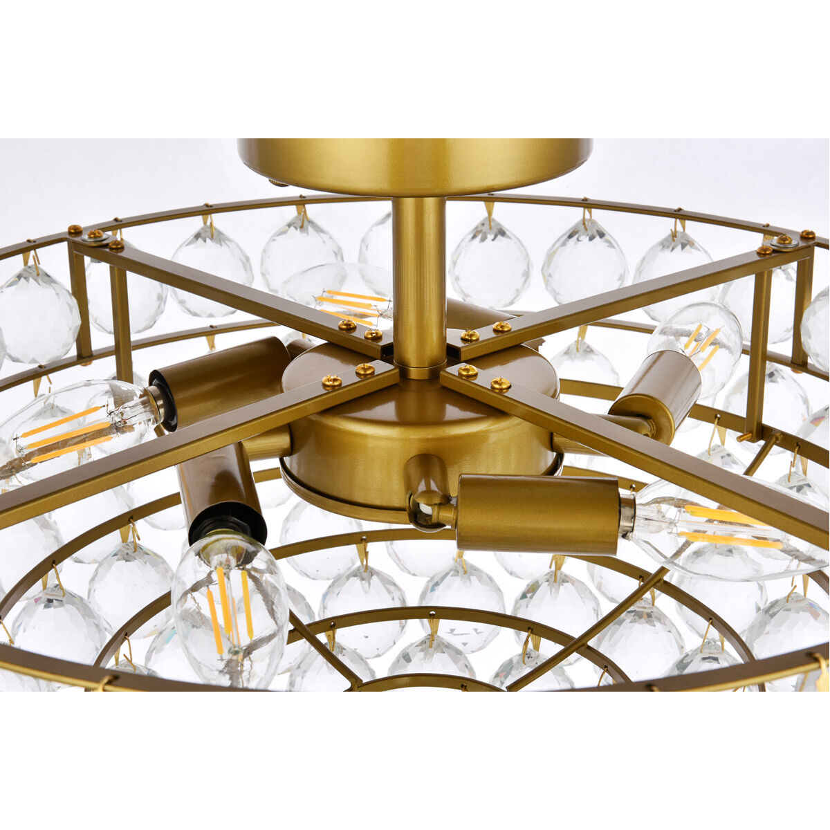 Savannah 5 Light 20 inch Brass Flush Mount Ceiling Light