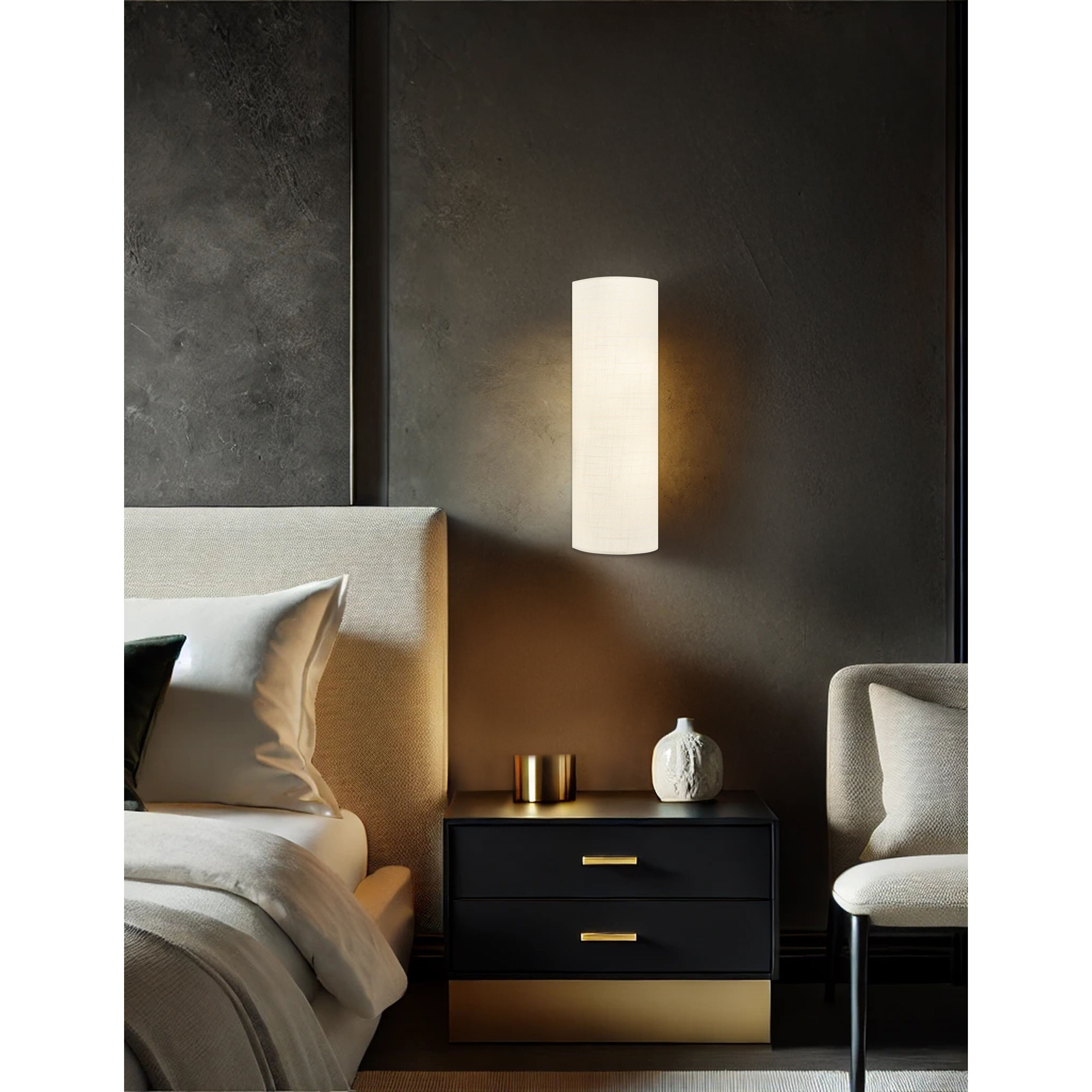 Textile Collection - Classic Family 2 Light 5.25 inch ADA Wall Sconce Wall Light in Cream Linen, EVOLV