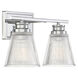 Transitional 2 Light 16 inch Chrome Bathroom Vanity Light Wall Light