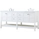 Theo 72 X 22 X 34 inch White Vanity Sink Set