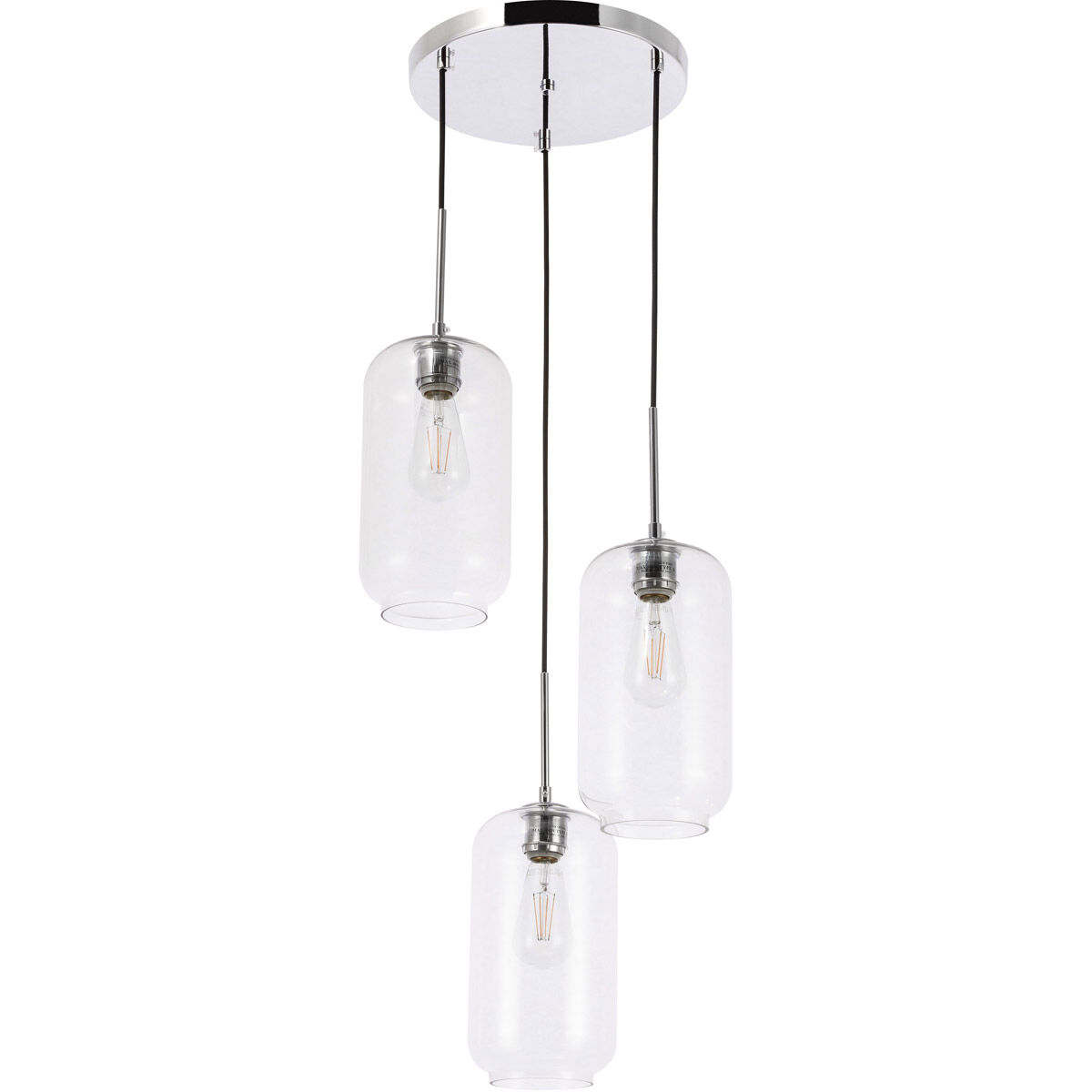 Collier 3 Light 16.3 inch Chrome Pendant Ceiling Light