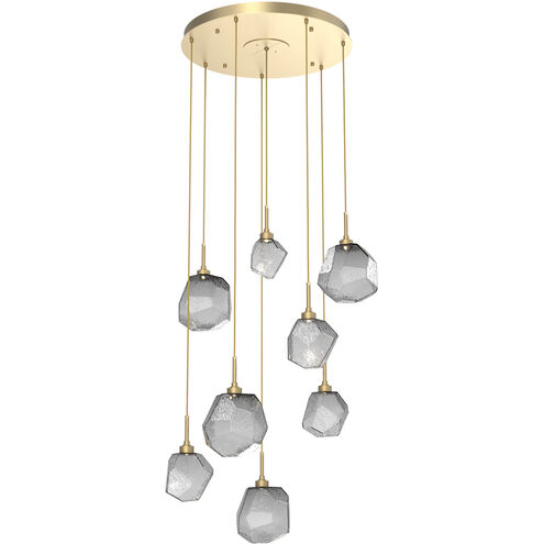 Gem LED 28.1 inch Gilded Brass Chandelier Ceiling Light in 3000K LED, Smoke, Round Multi-Port