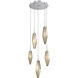 Rock Crystal LED 18.4 inch Classic Silver Chandelier Ceiling Light in 3000K LED, Chilled Bronze, Round Multi-Port