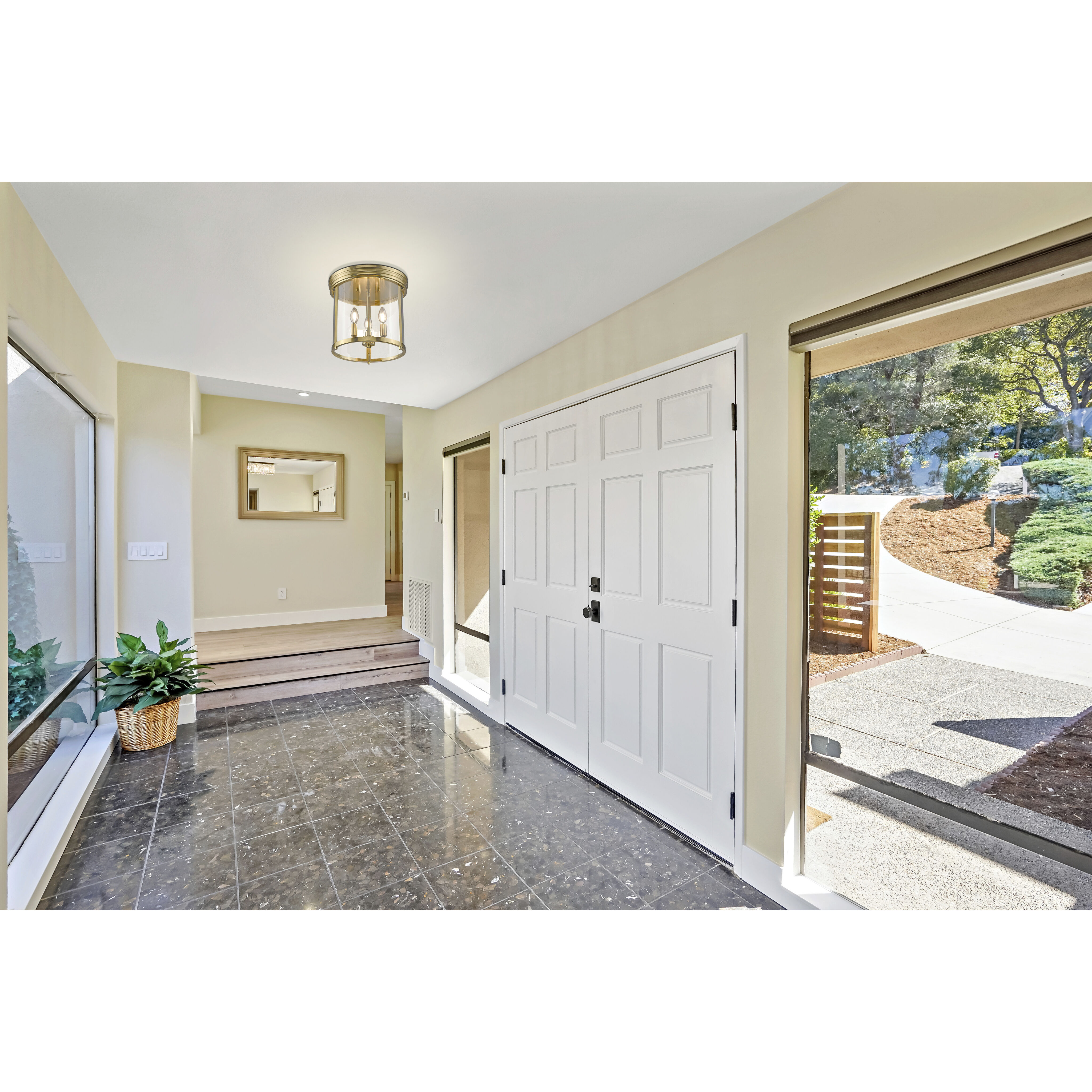 Thayer 3 Light 13 inch Luxe Gold Flush Mount Ceiling Light