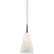 Zara 1 Light 3.9 inch Chrome Pendant Ceiling Light in White Glass