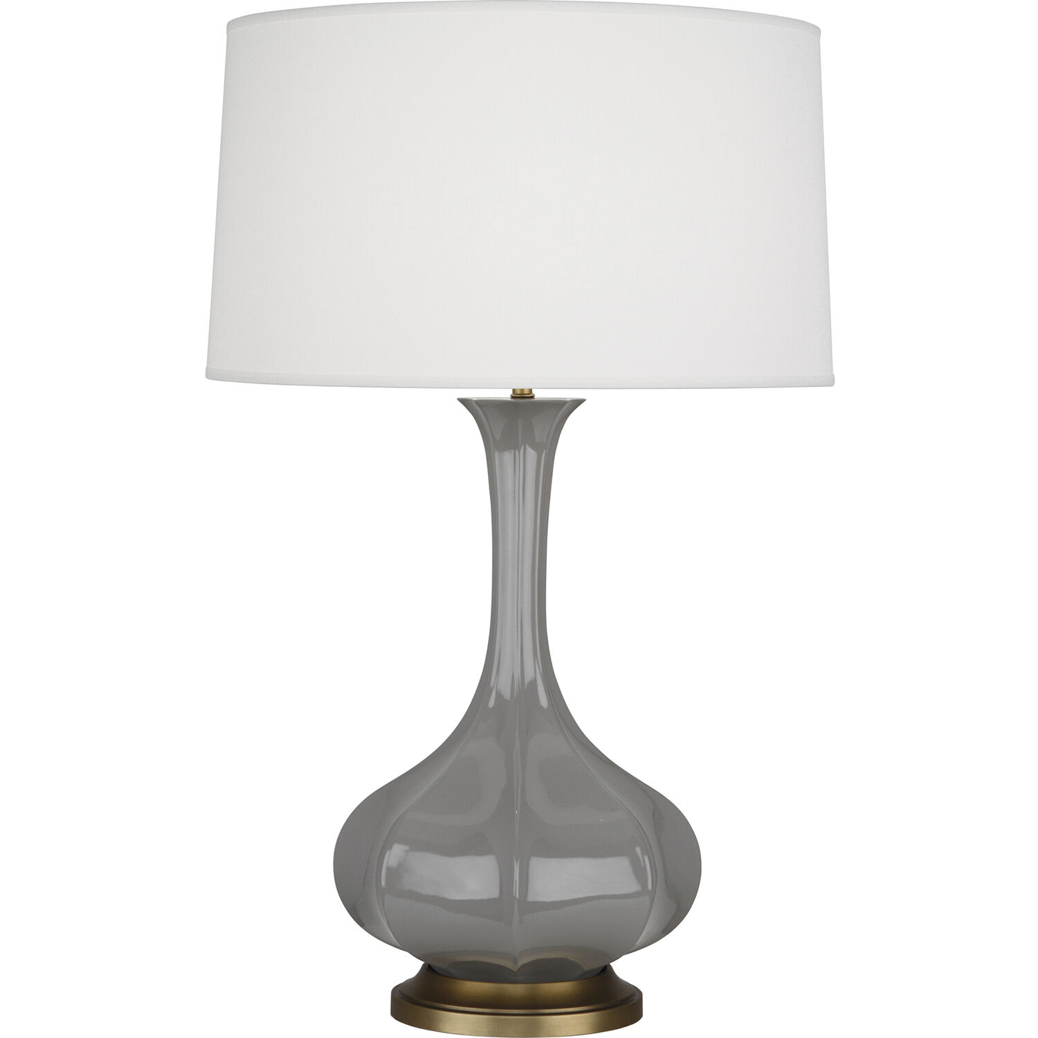 Pike 31.88 inch 150 watt Smoky Taupe Table Lamp Portable Light in Aged Brass