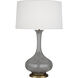 Pike 31.88 inch 150 watt Smoky Taupe Table Lamp Portable Light in Aged Brass