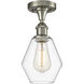 Edison Cindyrella 1 Light 6 inch Brushed Satin Nickel Semi-Flush Mount Ceiling Light in Clear Glass