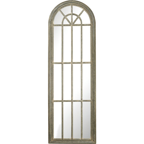 Arched Windowpane 71 X 23.5 inch Gray with Clear Wall Mirror