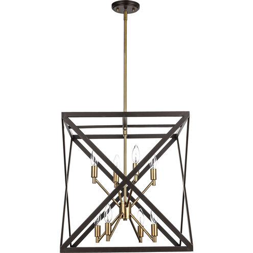 Ackerman 8 Light 20 inch Rubbed Oil Bronze and Antique Brass Pendant Ceiling Light