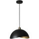 Luna Bella LED 14 inch Matte Black and Weathered Brass Pendant Ceiling Light