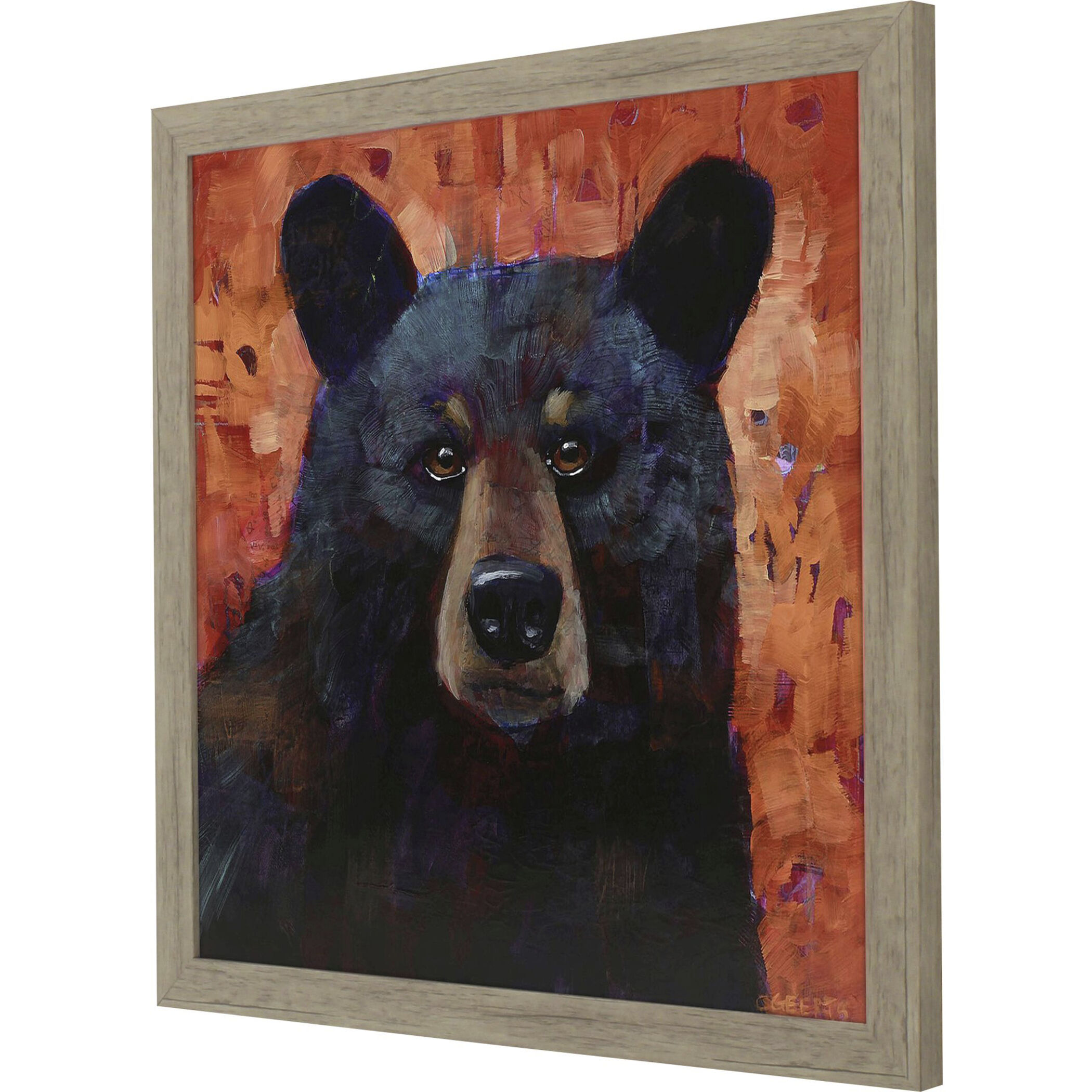Laid Back Black and Red and Brown Framed Art, Propac