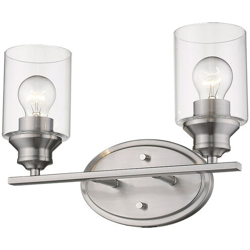 Gemma 2 Light 15 inch Satin Nickel Vanity Light Wall Light