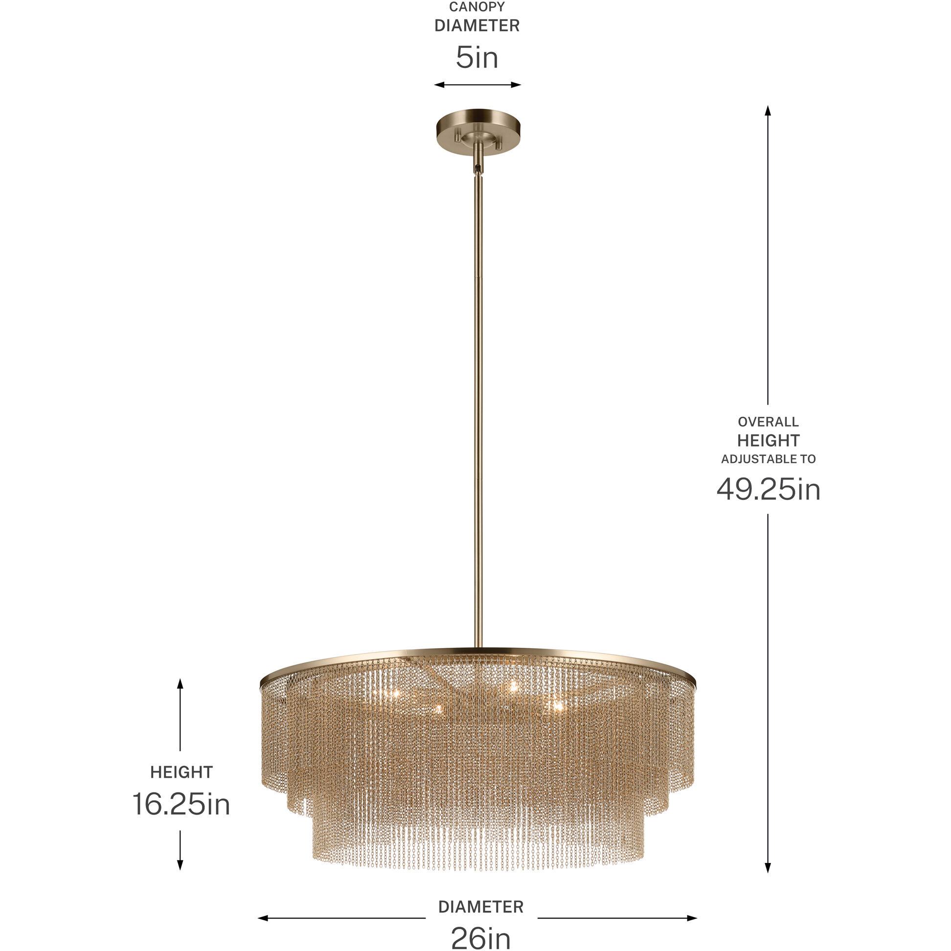 Khaite 4 Light Champagne Bronze Chandelier Ceiling Light