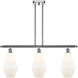 Ballston Cindyrella 3 Light 36 inch Polished Chrome Island Light Ceiling Light in Incandescent, Matte White Glass