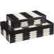 Arrow 9.25 inch Black and White and Natural Boxes, Set of 2, Jamie Beckwith Collection