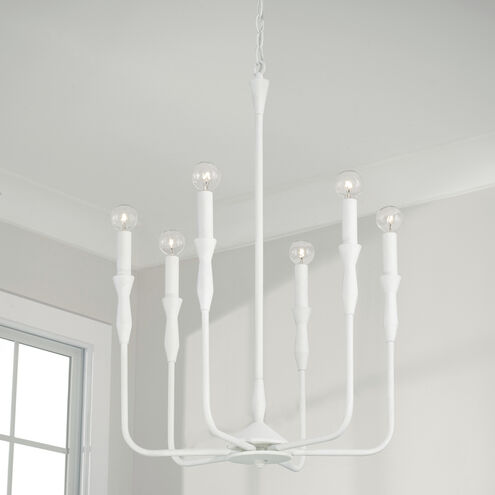 Paloma 6 Light 20 inch Textured White Chandelier Ceiling Light