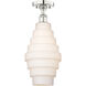 Cascade 1 Light 8 inch Polished Nickel Flush Mount Ceiling Light in White