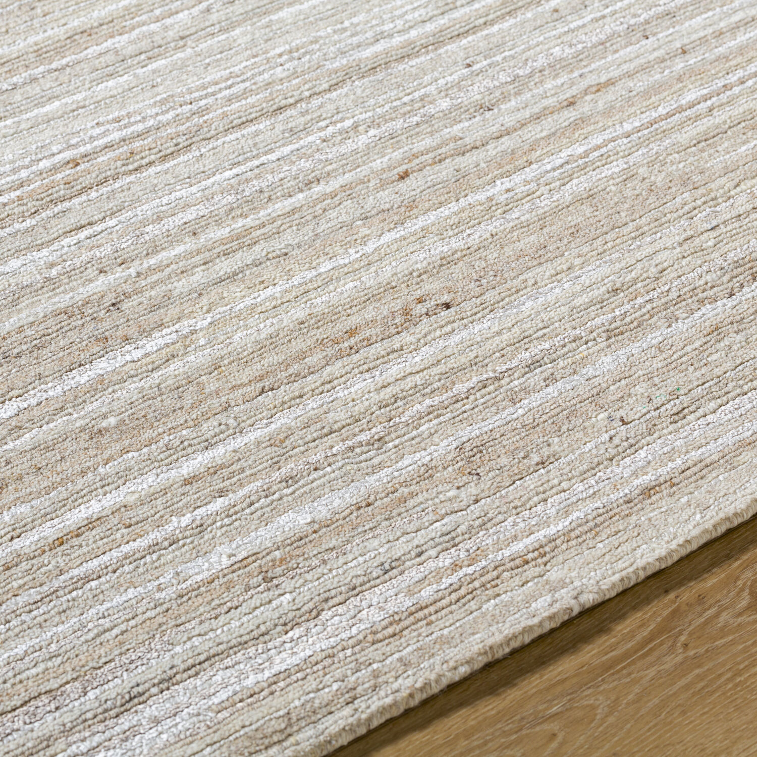 Enlightenment 132 X 96 inch Pearl / Ash Handmade Rug in 8 x 11