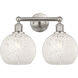Edison White Mouchette 2 Light 17 inch Satin Nickel Bath Vanity Light Wall Light