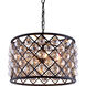 Madison 6 Light 20 inch Matte Black Pendant Ceiling Light in Golden Teak, Urban Classic
