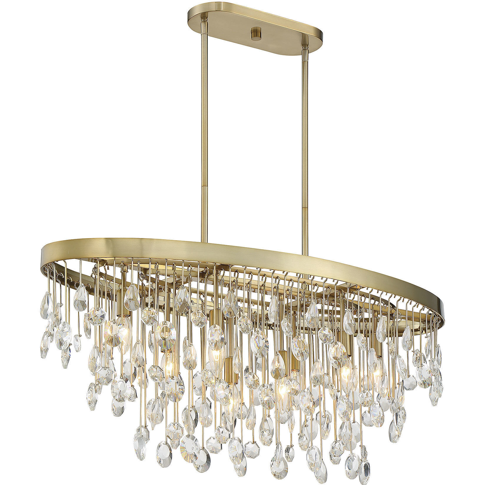 Livorno 8 Light 36 inch Noble Brass Linear Chandelier Ceiling Light, Oval