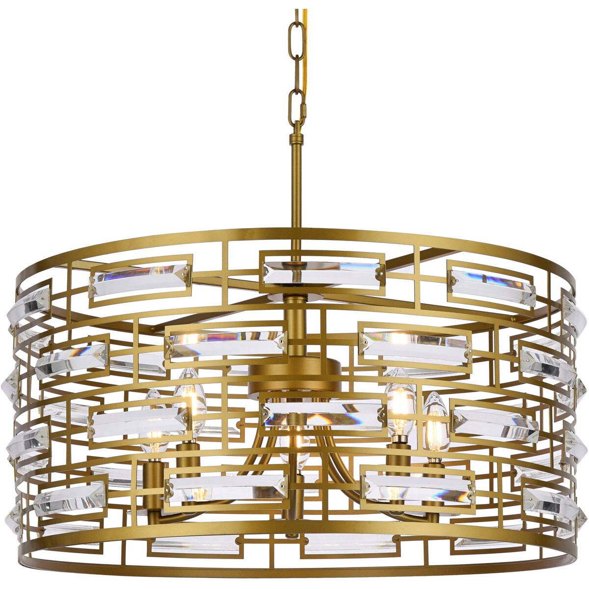 Kennedy 5 Light 24 inch Brass Pendant Ceiling Light