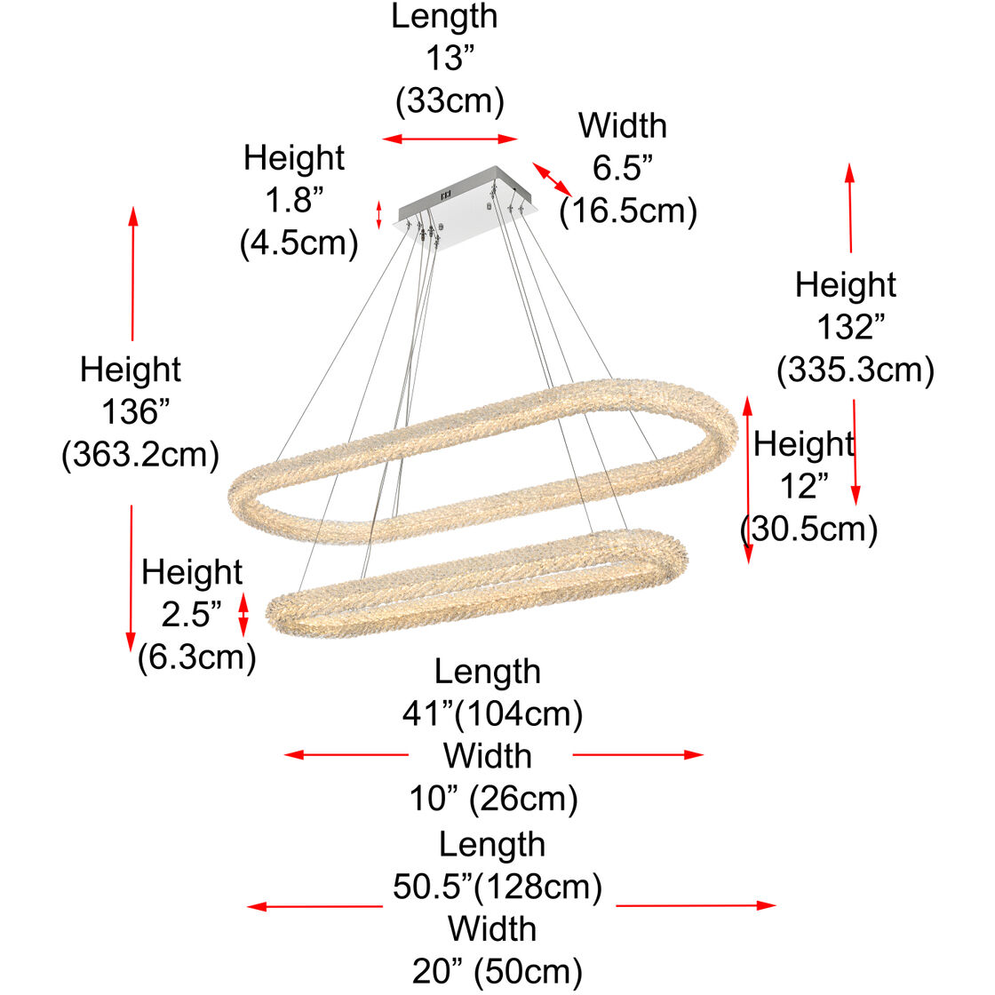 Bowen 2 Light 20 inch Chrome Chandelier Ceiling Light