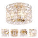 Crescent 3 Light 17 inch Oxidized Gold Leaf Flush Mount Ceiling Light