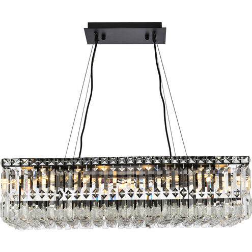 Maxime 16 Light 28 inch Black and Clear Linear Chandelier Ceiling Light