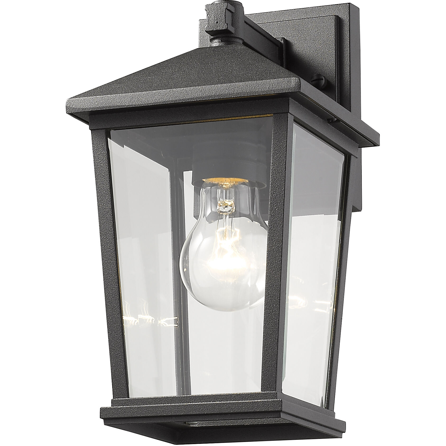 Beacon 1 Light 11.5 inch Black Outdoor Wall Light