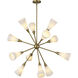 Alora Mood Cosmo 12 Light 38.63 inch Brushed Gold/Glossy Ribbed Opal Glass Chandelier Ceiling Light